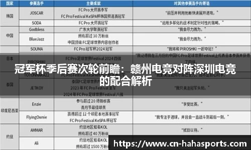 冠军杯季后赛次轮前瞻：赣州电竞对阵深圳电竞的配合解析